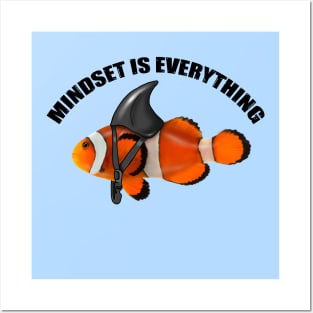 Clownfish Shark Mindset Motivational quote Posters and Art